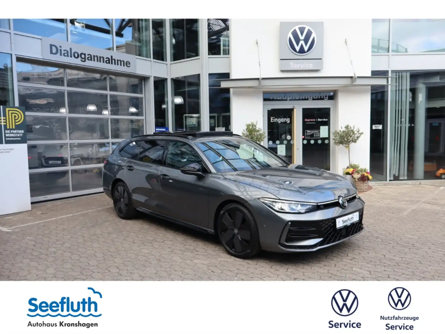 Volkswagen Passat Variant 1.5eTSI DSG R-Line Black Style Pano,AHK Gris - 1