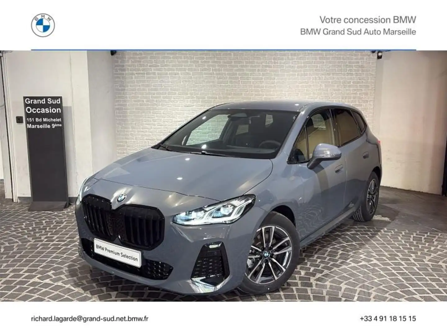 BMW 218 218d 150ch M Sport DKG7 Gris - 1