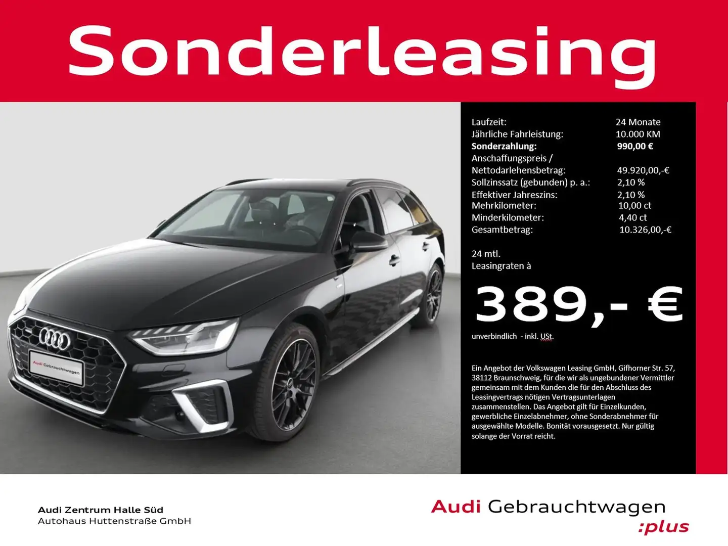 Audi A4 Avant 50 TDI qu S line UPE79 MATRIX STANDHZG Nero - 1