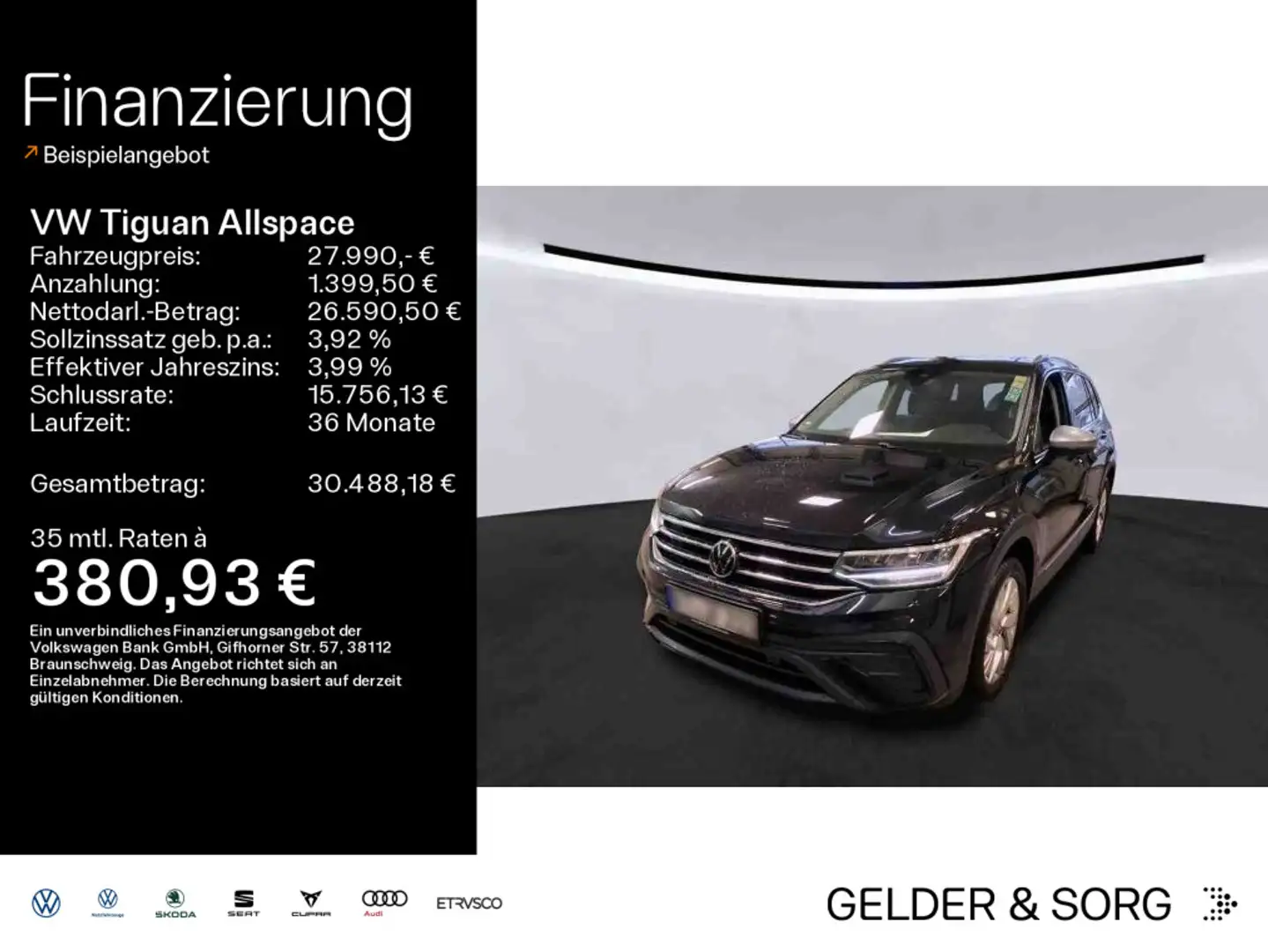 Volkswagen Tiguan Allspace Life 2.0 TDI LED*AHK*ACC*Virtual Zwart - 1