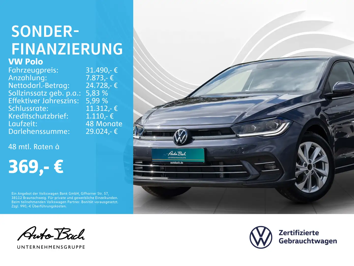 Volkswagen Polo 1.0 TSI "Style" DSG Navi LED Digital Cockpi Grau - 1