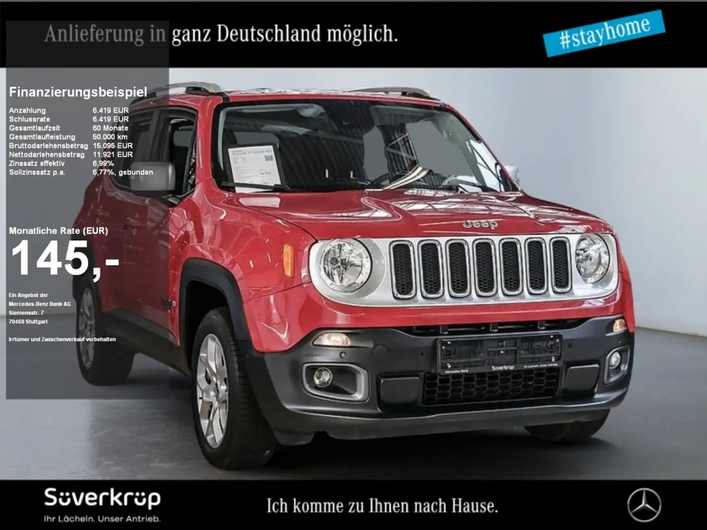 Jeep Renegade 2.0 Limited 4WD NIGHT STANDH DISTR PDC Rot - 1