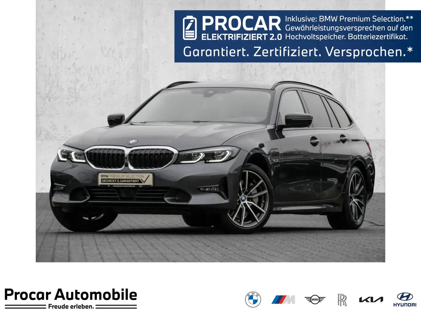 BMW 330 e xDrive SPORT LINE+AHK+H/K+HuD+ACC+DA+360° Grigio - 1