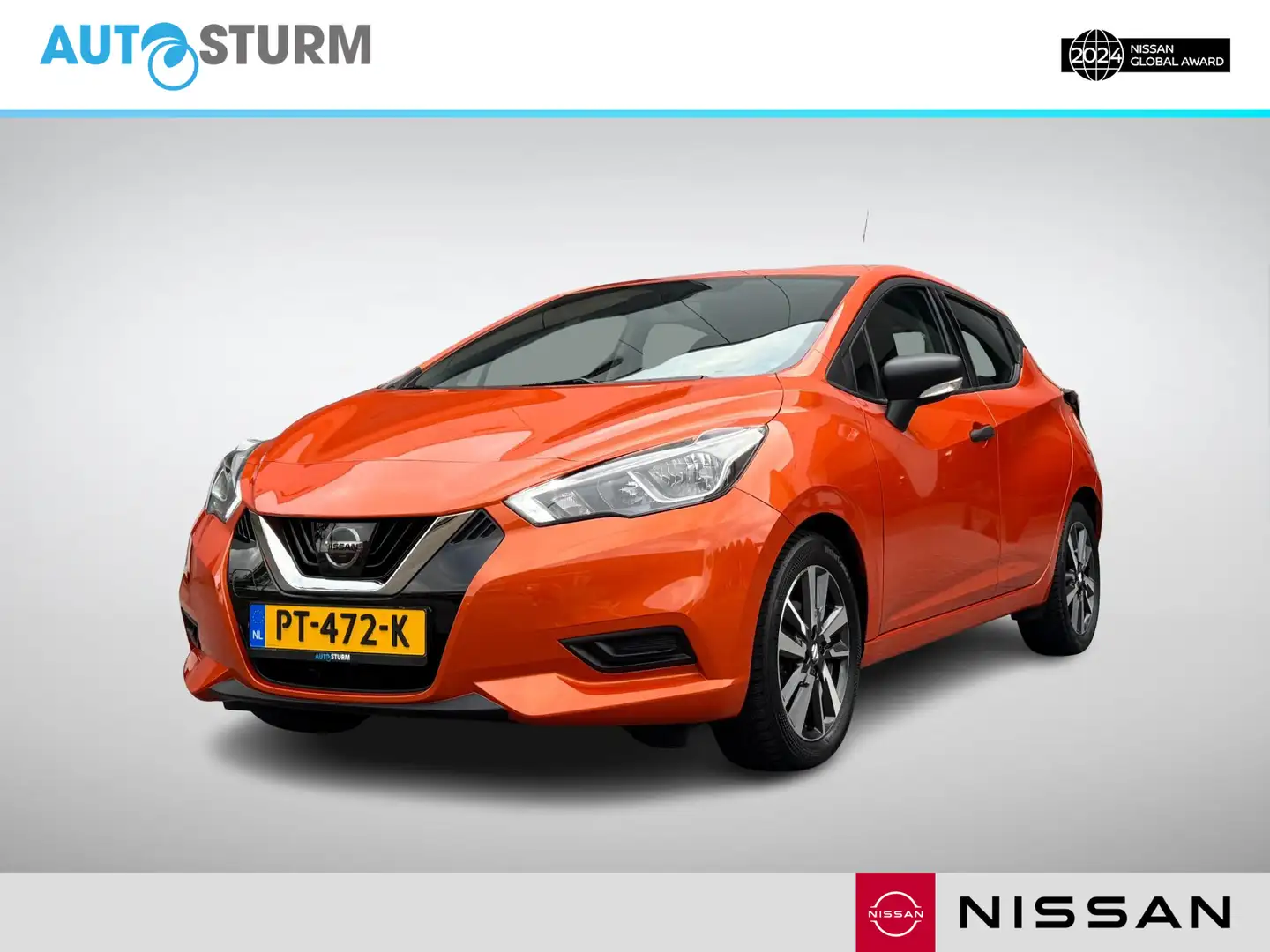 Nissan Micra 1.0L Visia+ | Airconditioning | 16'' Velgen | Park Orange - 1