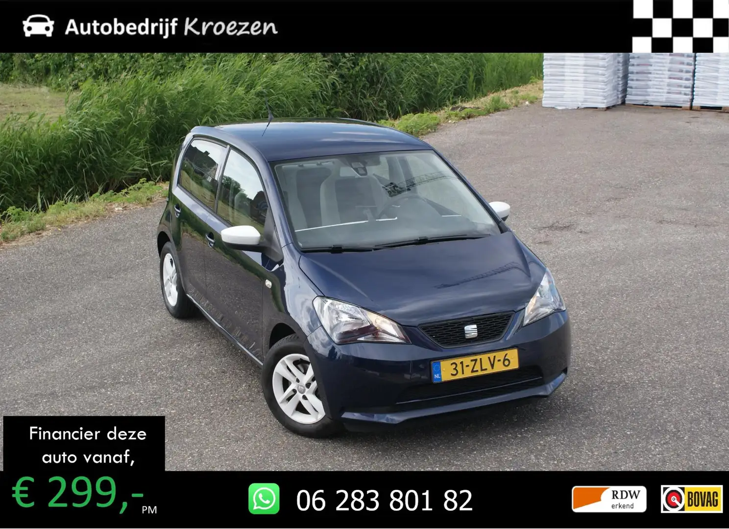 SEAT Mii 1.0 +Mii | Org NL | Navigatie | Airco | Volledig O Blauw - 1