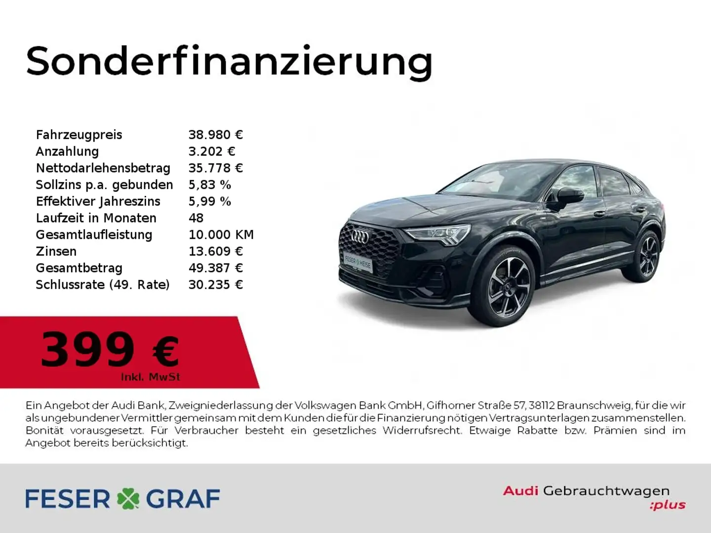 Audi Q3 Sportback S line 35TFSI S tronic Navi+/SHZ/Kamera/ Zwart - 1