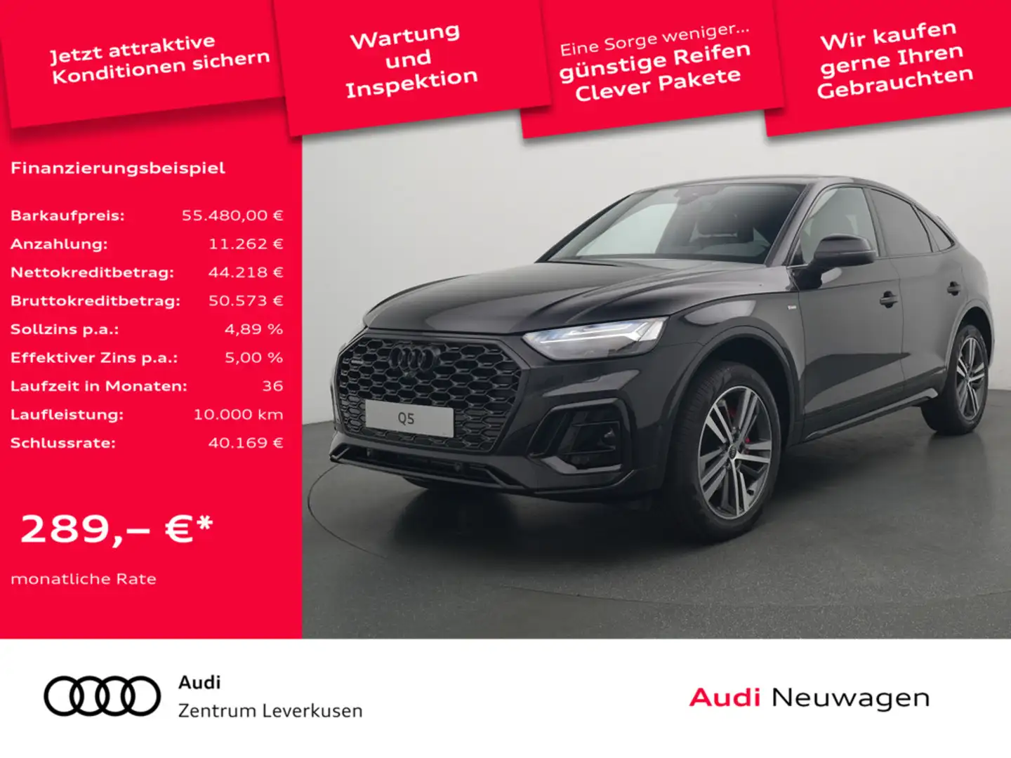 Audi Q5 Sportback quattro S line ACC AHK MATRIX PA Schwarz - 1