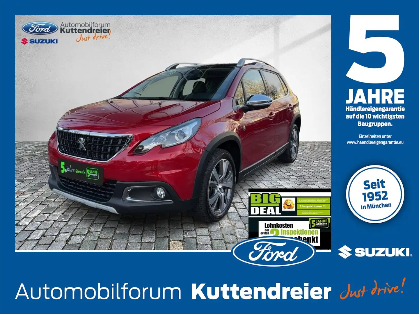 Peugeot 2008 1.2 PureTech 110 Crossway Glasdach Kamera Rot - 1