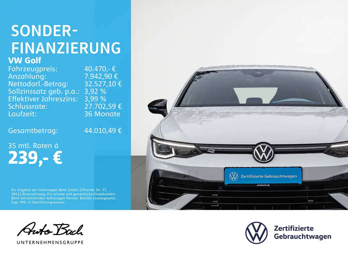 Volkswagen Golf VIII R Performance Black Style 2.0 TSI DSG Weiß - 2