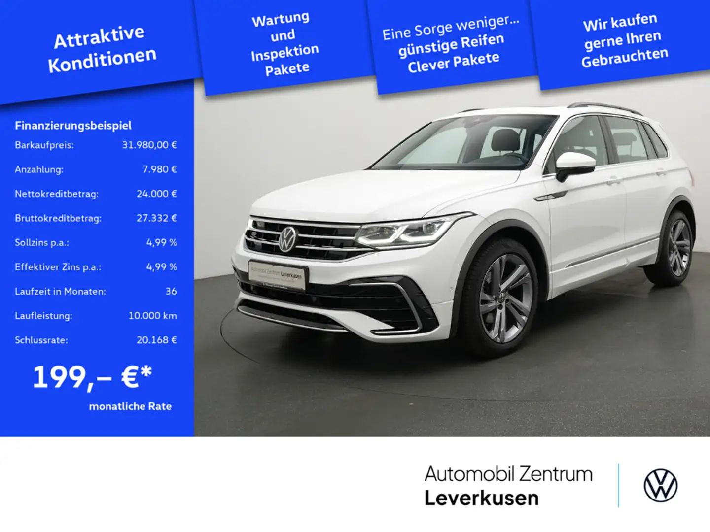 Volkswagen Tiguan R-Line DSG VIRT PANO HUD AHK H/K KAM S Weiß - 1