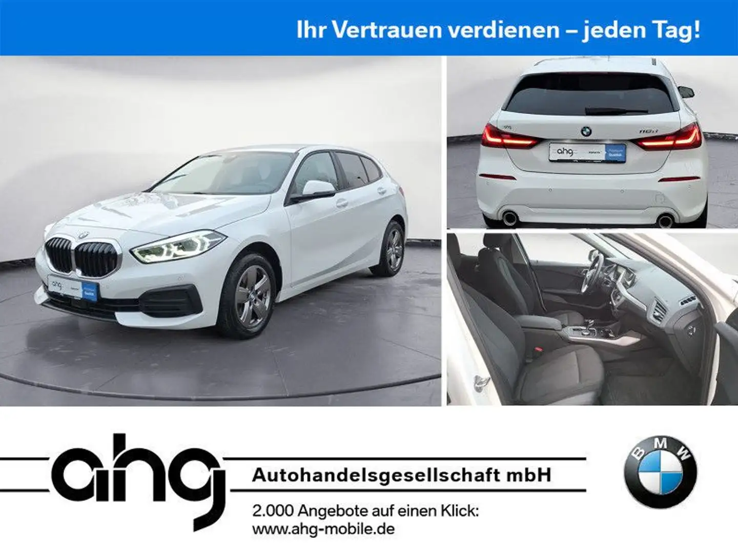 BMW 118 d Advantage Navi Tempom.aktiv Bluetooth PDC M Weiß - 1