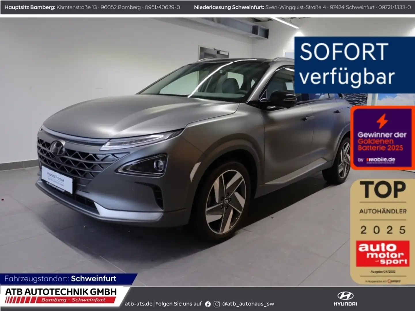 Hyundai NEXO Prime El. Panodach Navi Soundsystem 360 Kamera Kli Grau - 1