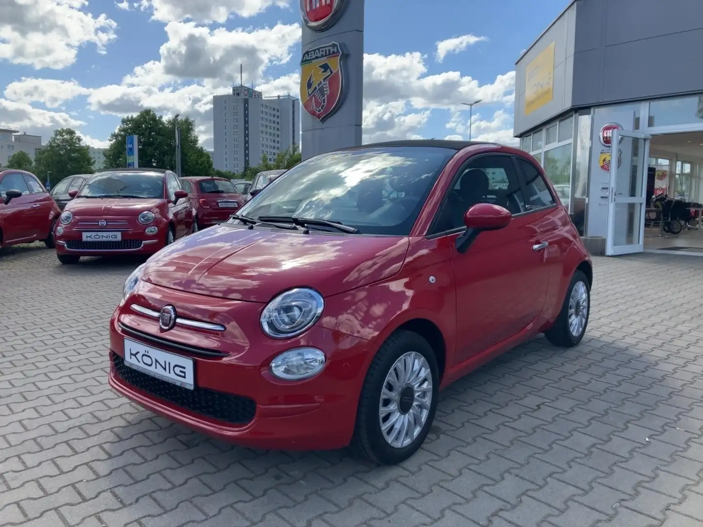 Fiat 500C Cabrio Club 1.0 Klima*Tempomat*CarPlay Rood - 1