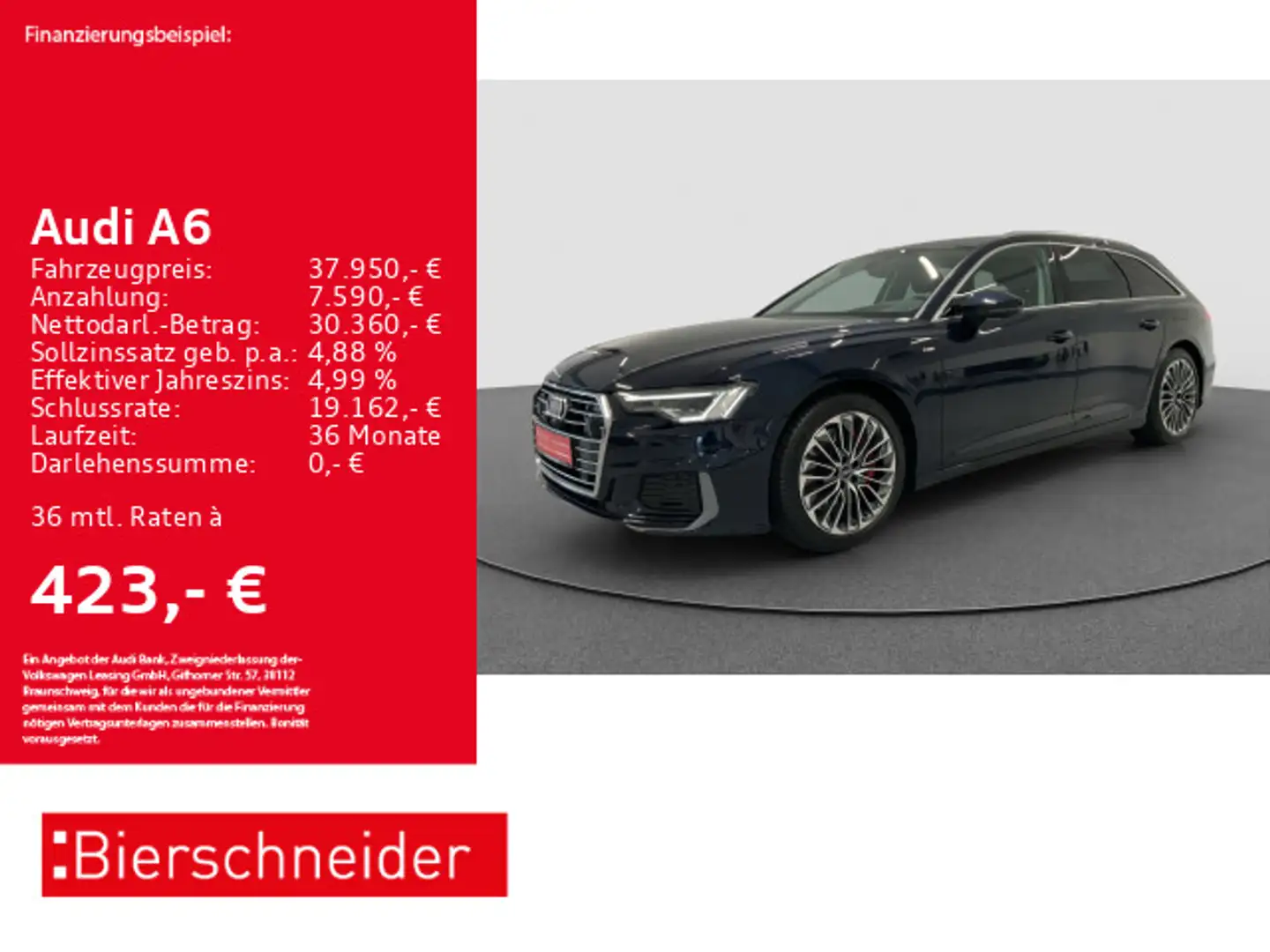 Audi A6 Av 55 TFSI e qu S-Line AHK MATRIX B&O HuD ACC Blau - 1
