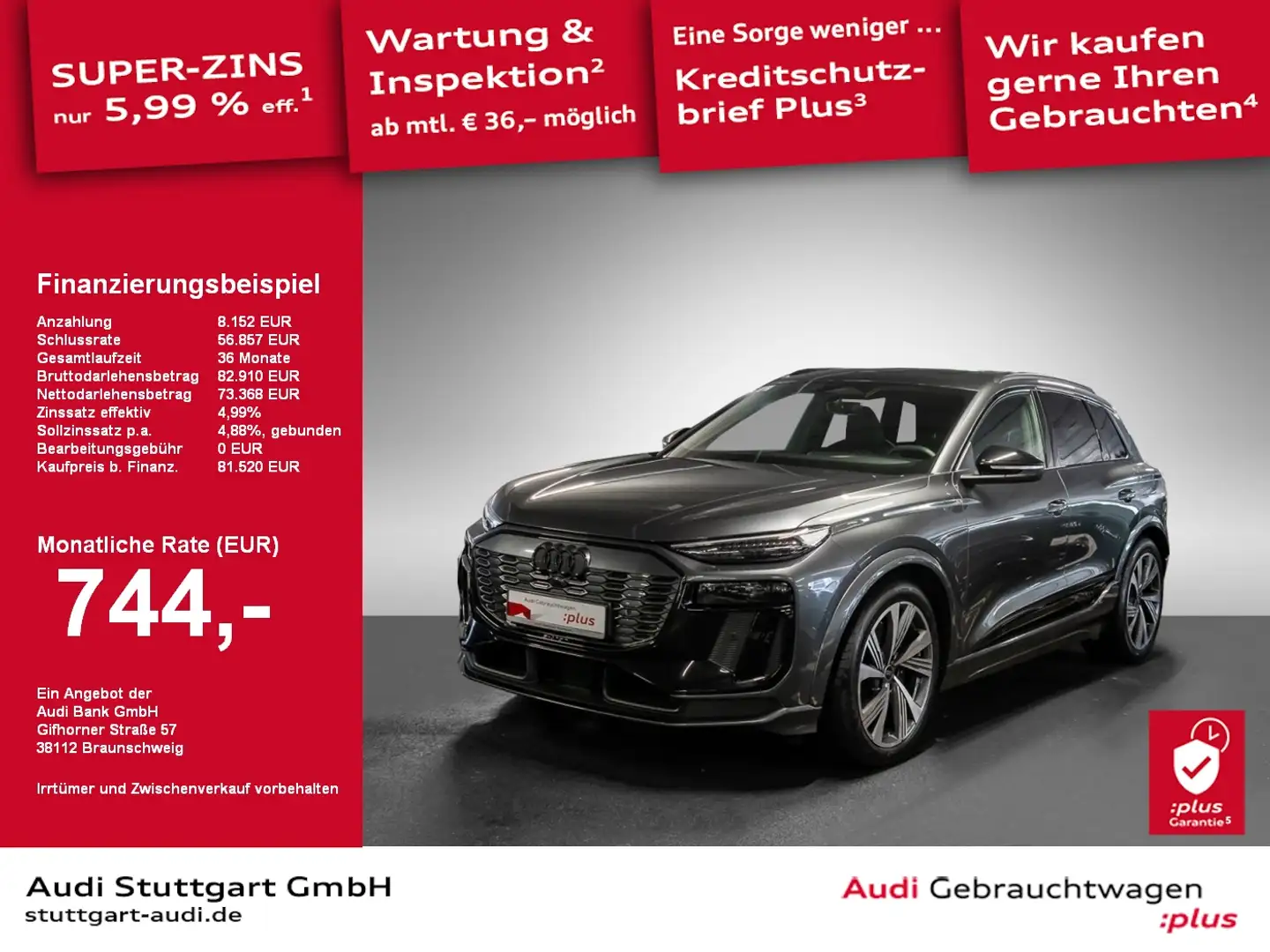 Audi SQ6 SUV e-tron 360 kW B&O AIR Matrix Pano SHZ Сірий - 1
