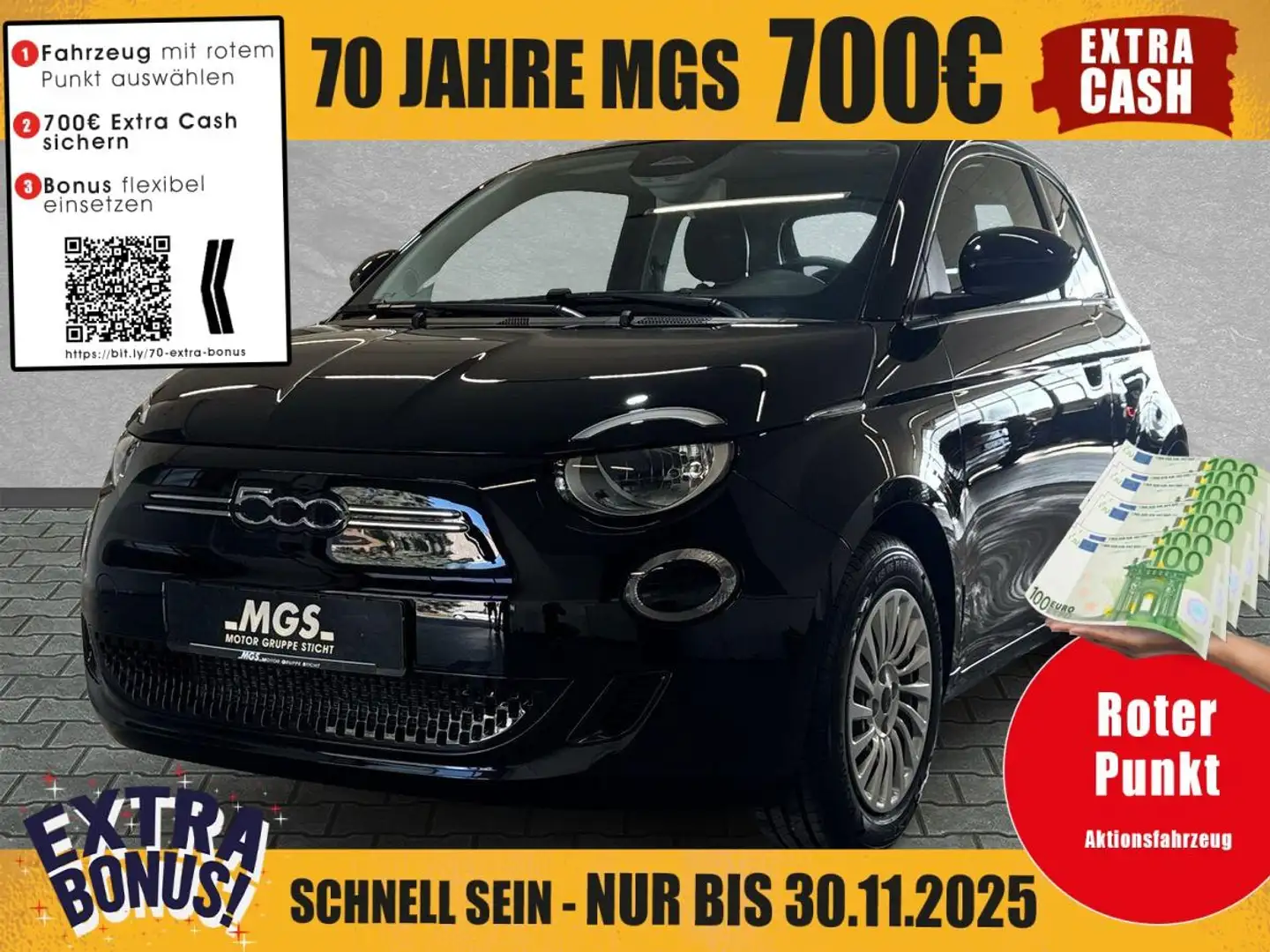 Fiat 500e Action #ELEKTRO #KLIMA #PARKSENSOREN Schwarz - 1