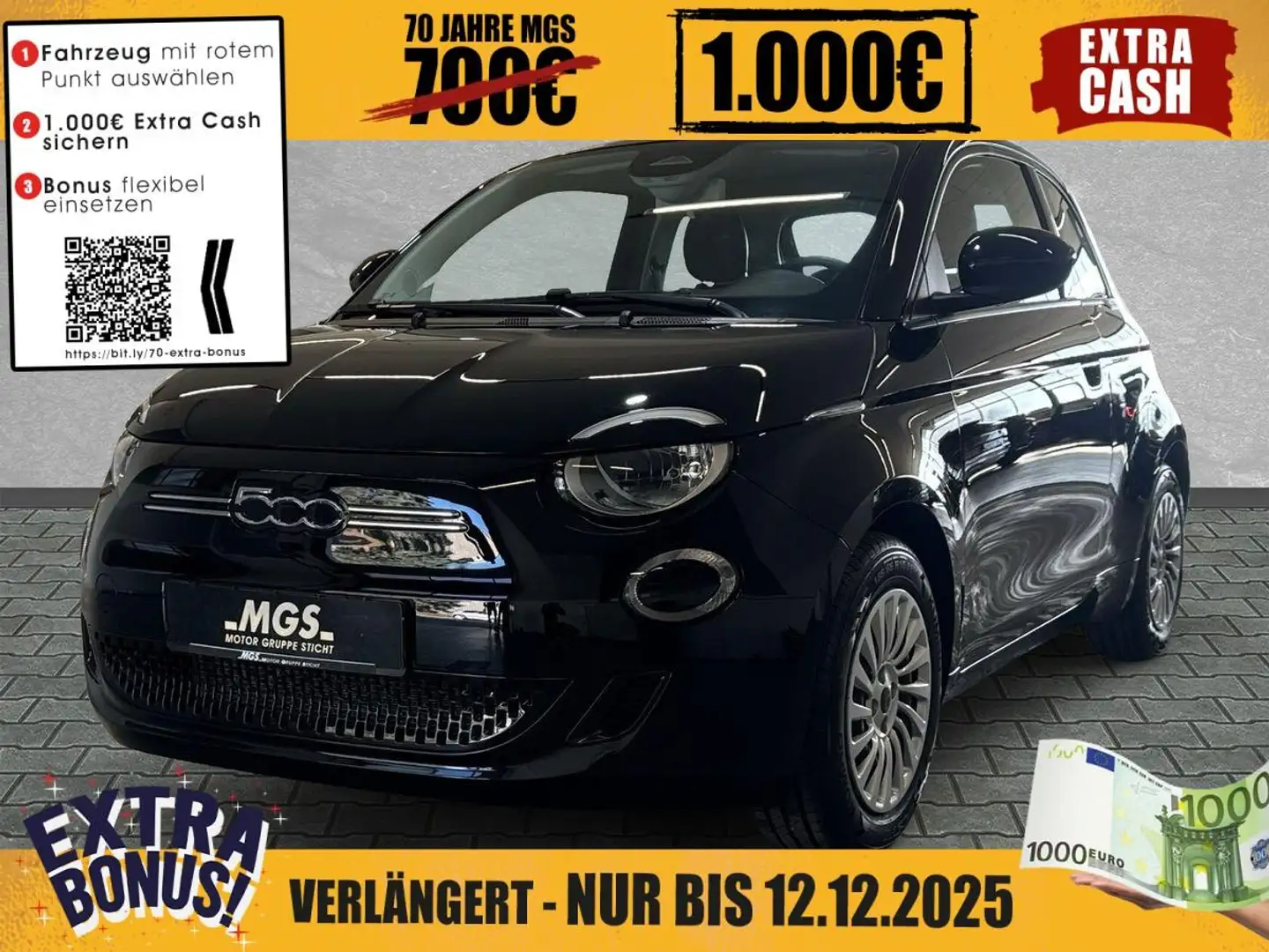 Fiat 500e Action #ELEKTRO #KLIMA #PARKSENSOREN Schwarz - 1