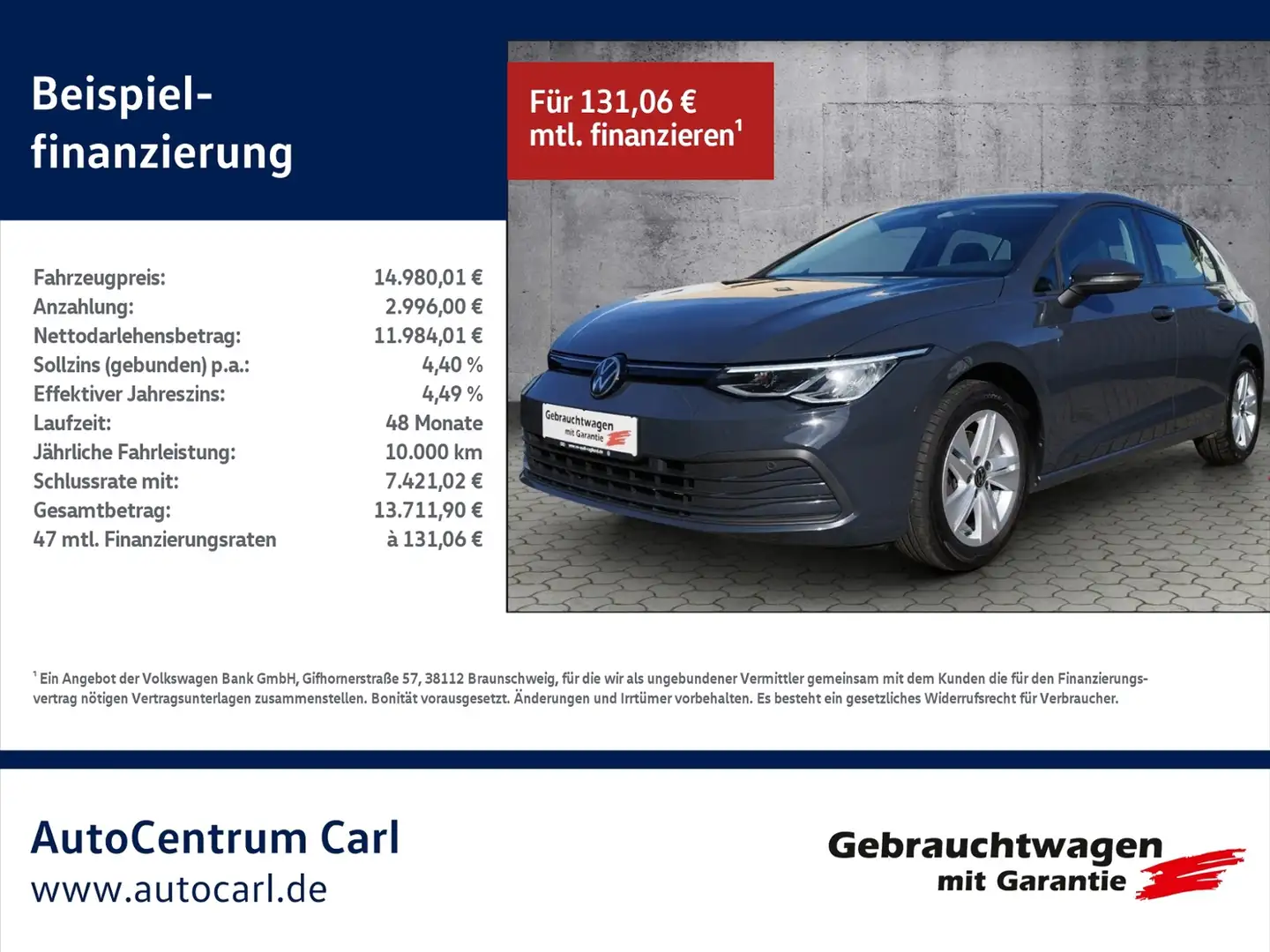 Volkswagen Golf VIII Life 1.0 TSI NAV/L+S/SHZ/Light/LED KLIMA LED Gris - 1