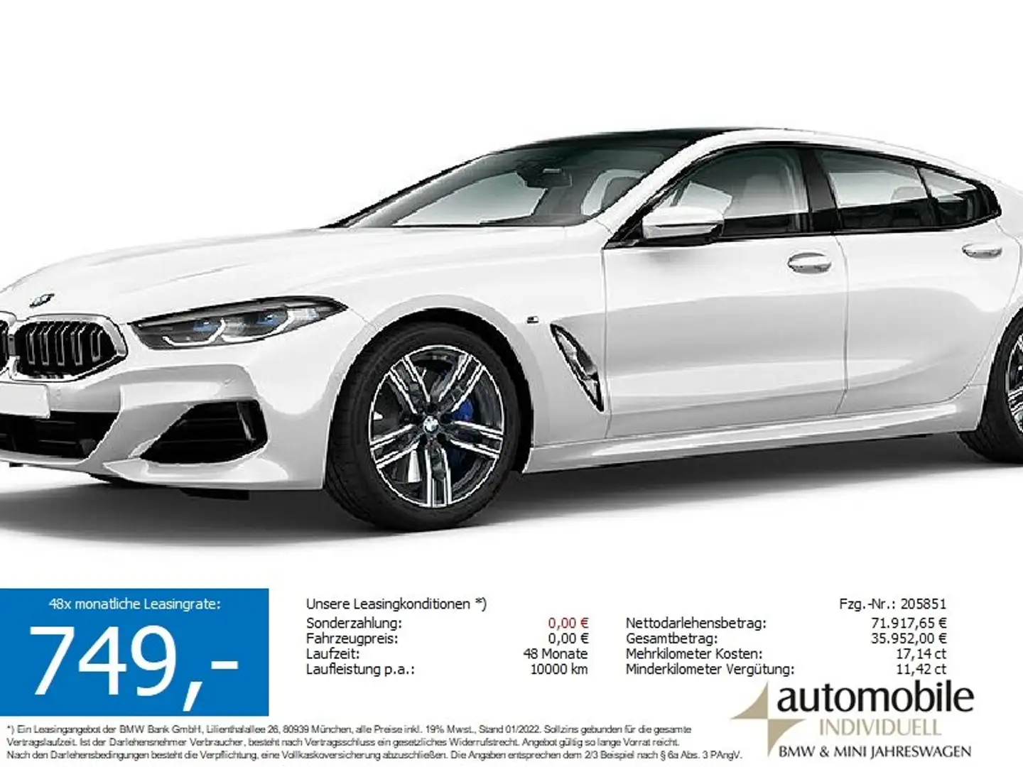 BMW 840 i Gran Coupé M Sportpaket ACC Laser Panorama Wit - 1
