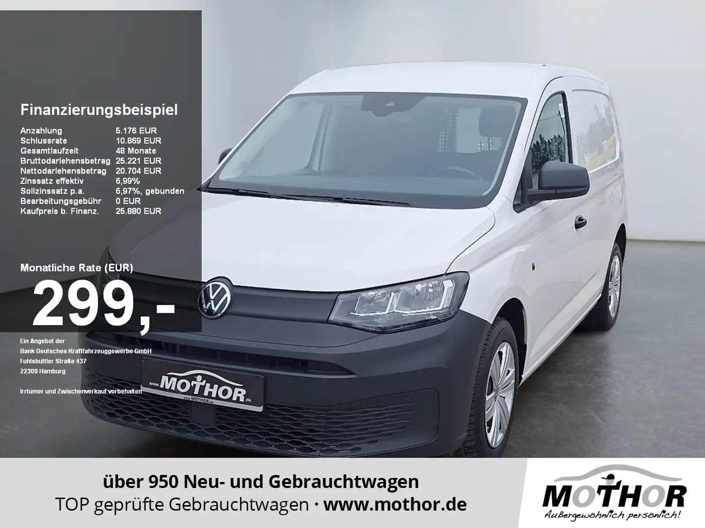 Volkswagen Caddy Cargo Basis 2.0 TDI DSG W-Paket PDC SHZ Weiß - 1
