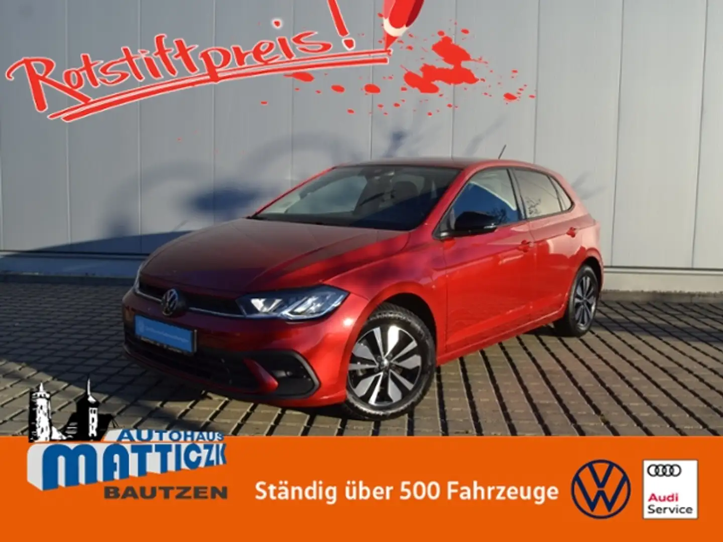 Volkswagen Polo 1.0 TSI 95 PS Goal LED/NAVI+VZE/ACC/CLIMATRONIC/S Rot - 1