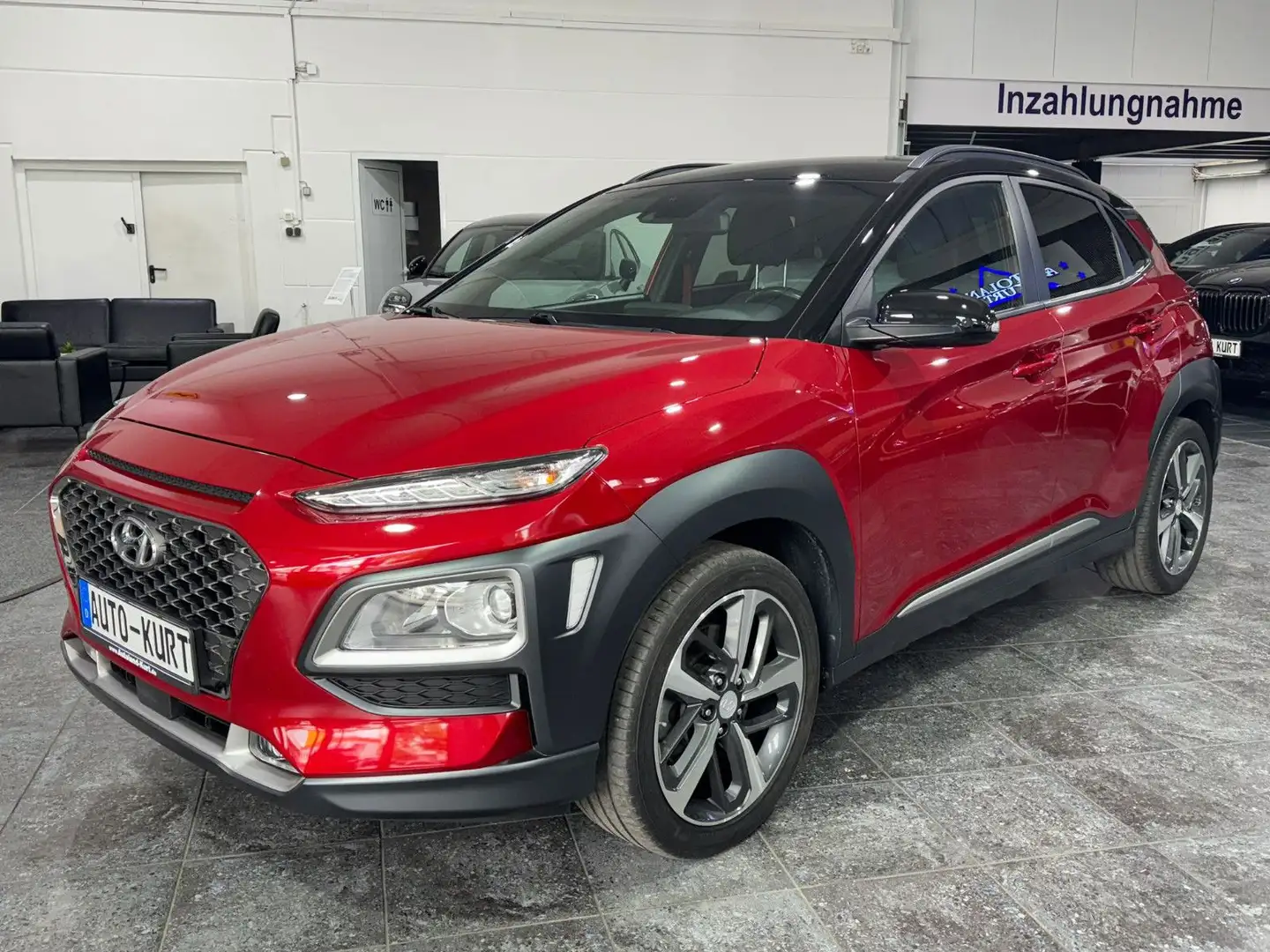Hyundai KONA 1,6T-GDI*Style*4WD*RFK*AHK*T.Leder*Automat Rot - 2