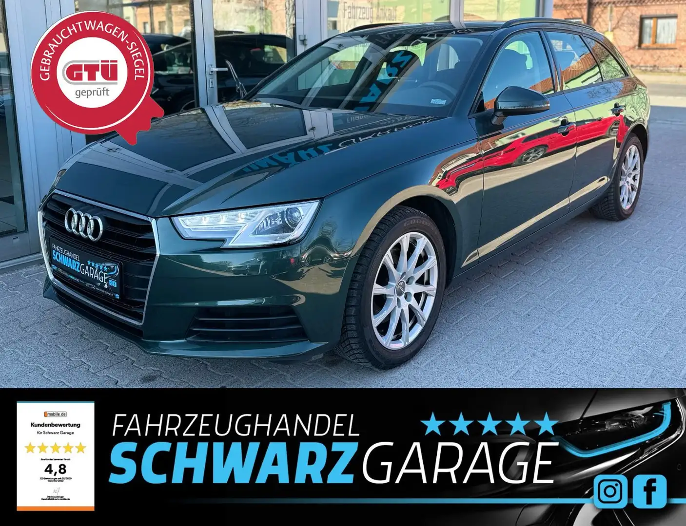 Audi A4 Avant*NAVI*LEDER*BI-XENON*ALLWETTER*1.HAND* Grün - 1