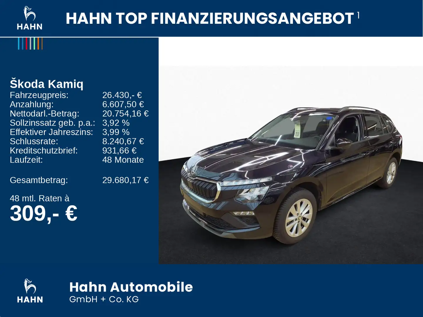 Skoda Kamiq 1.5TSI DSG Selection LED Nav ACC CAM Sitzh Schwarz - 2
