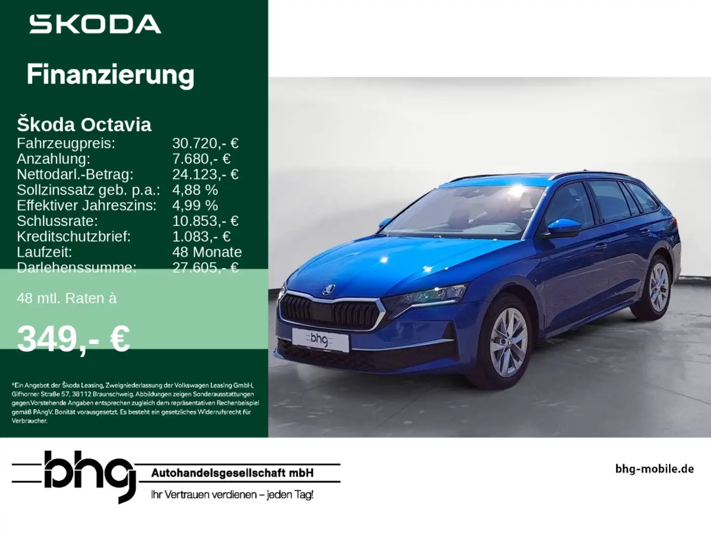 Skoda Octavia Combi 2.0 TDI Selection *AHK*PANO* Bleu - 1