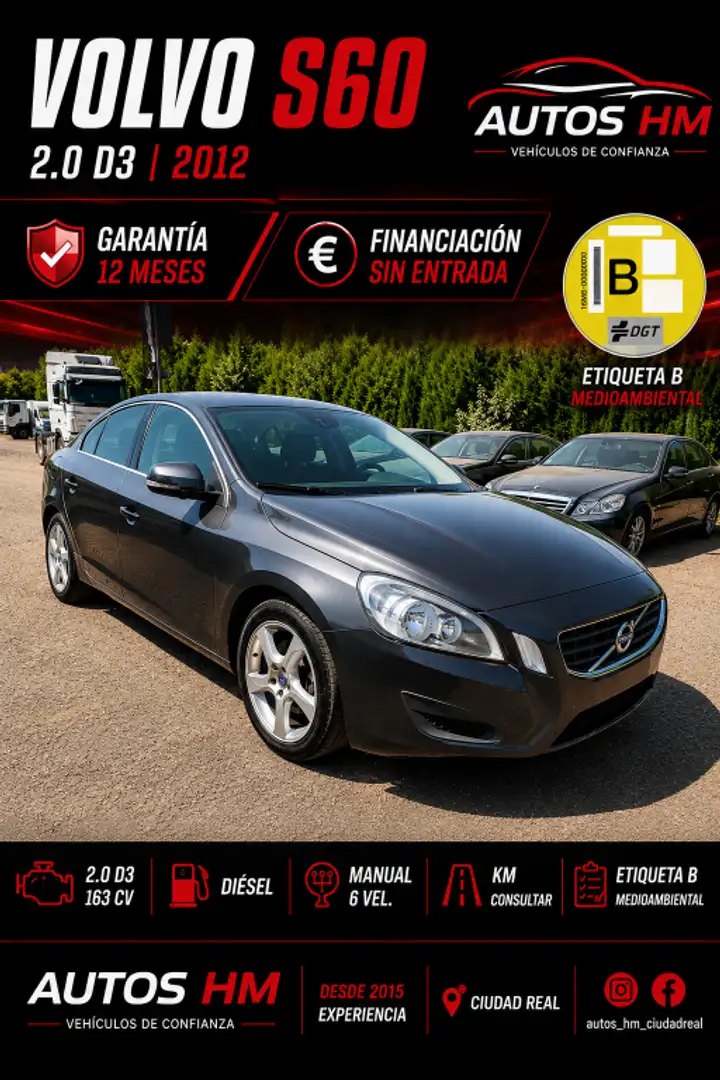 Volvo S60 1.6 DRIVe Momentum Gris - 1
