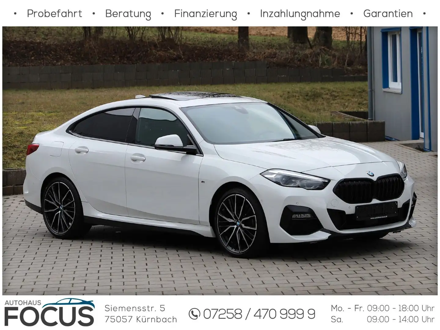 BMW 218i GranCoupe M SPORT NAVI PANO ACC H&K HUD 19" Blanc - 2
