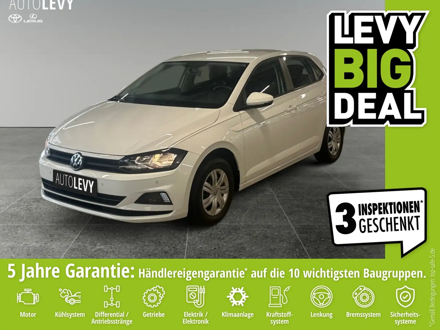 Volkswagen Polo VI 1.0 Trendline +PDC+Allwetter+Klima+ Weiß - 1