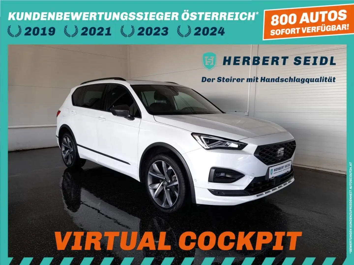 SEAT Tarraco FR-LINE PHEV 245 DSG *LEDER / SKY / DCC / VOLL-LED / VIRTUELL / NAVI / ACC / 360°KAMERA / MEMORY / E-KLAPPE* Weiß - 1