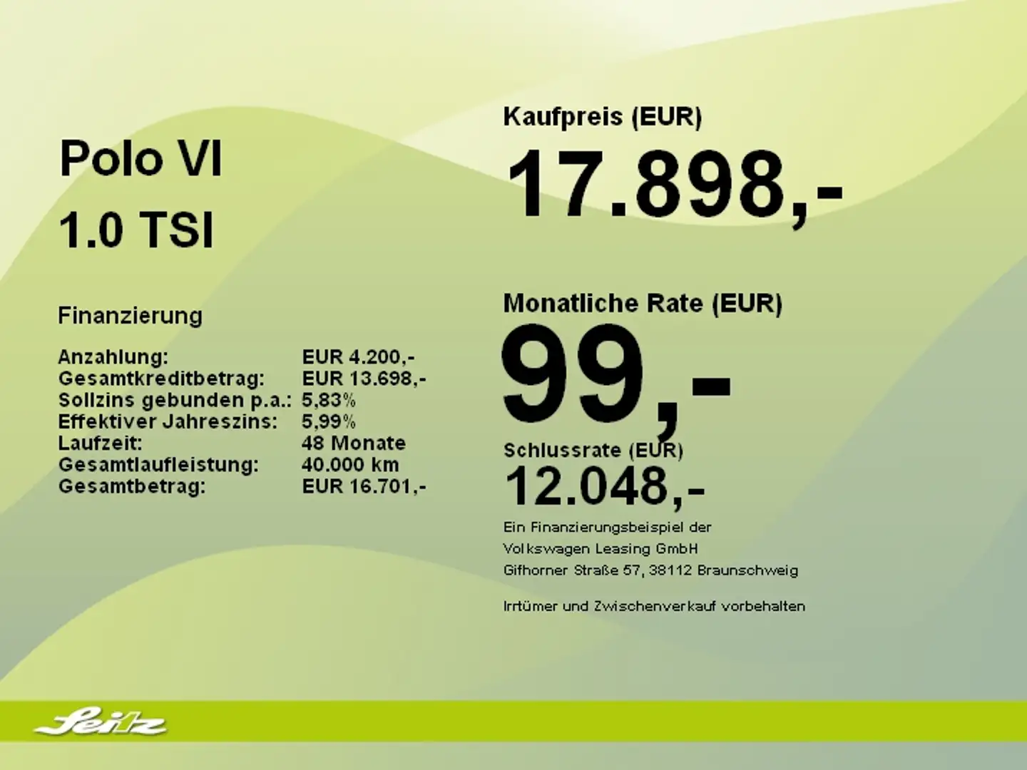 Volkswagen Polo VI 1.0 TSI Move *APPCON*LED*SITZH* Weiß - 2