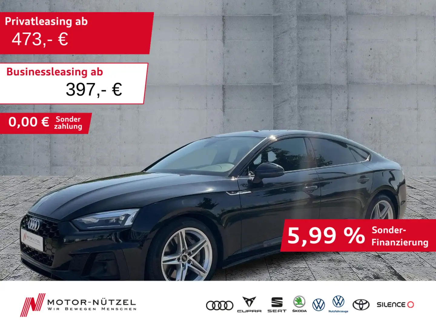 Audi A5 50 TDI QU S-LINE LED+NAVI+RFK+18"LM Schwarz - 1