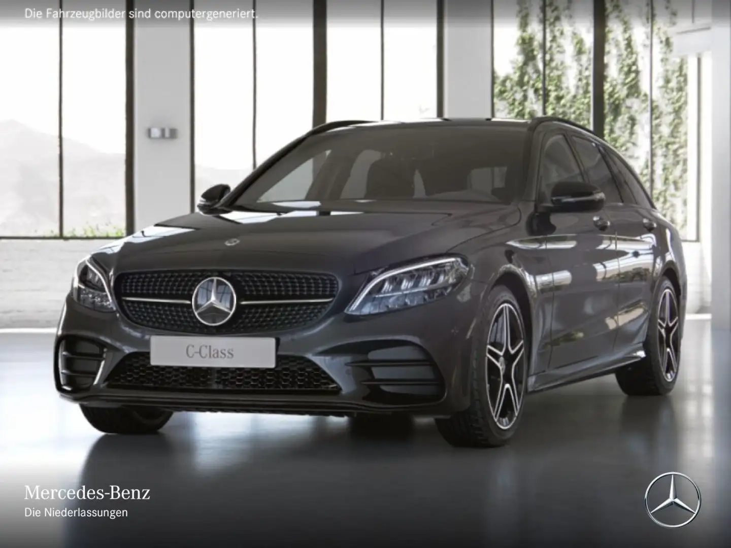 Mercedes-Benz C 300 e T AMG+NIGHT+AHK+LED+KAMERA+SPUR+TOTW+9G Grigio - 2