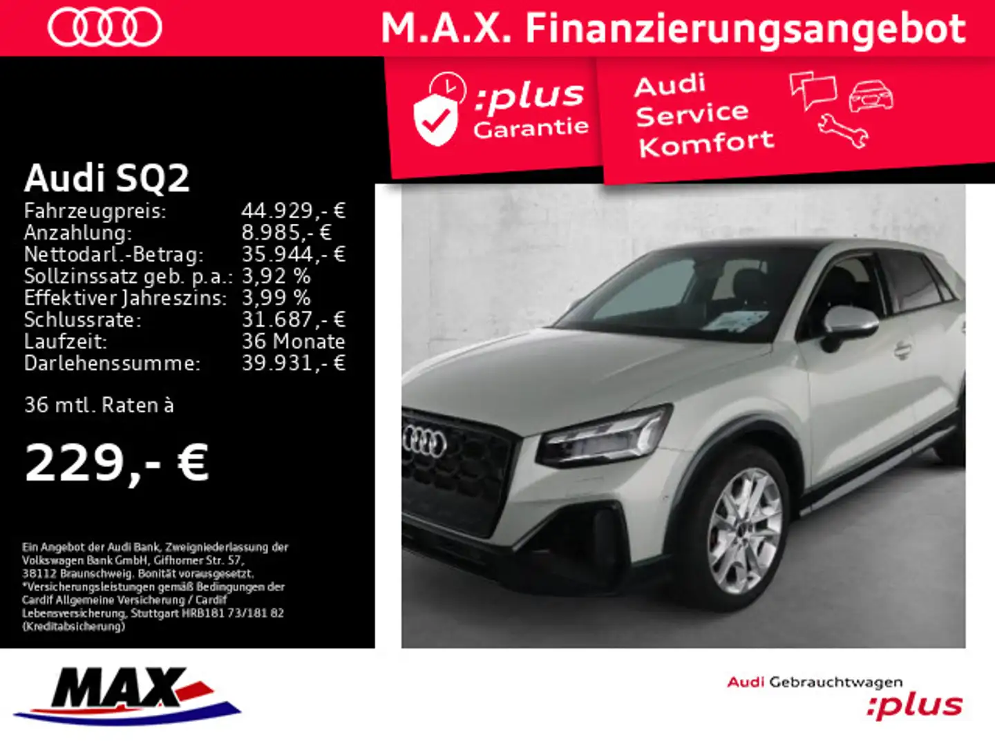 Audi SQ2 TFSI QUATTRO MATRIX LED+PANO+KAMERA+AHK Argent - 1