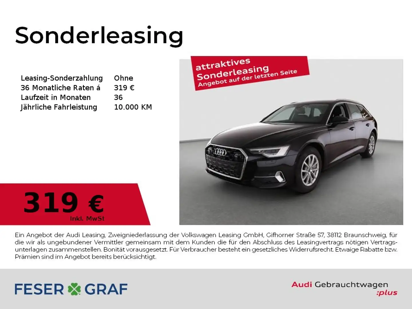 Audi A6 A6 Avant 45 TFSI advanced S tronic Navi Matrix Schwarz - 1