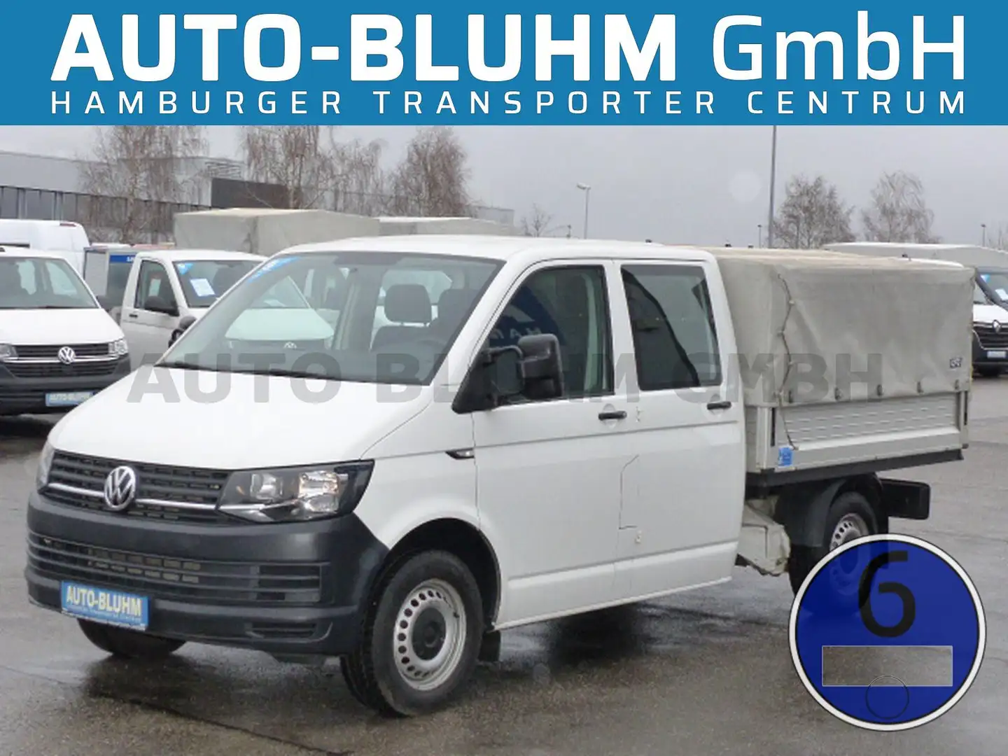Volkswagen T6 Transporter T6 TDI-SCR Doka Plane Klima Standheizung 6-Sitze Blanco - 1