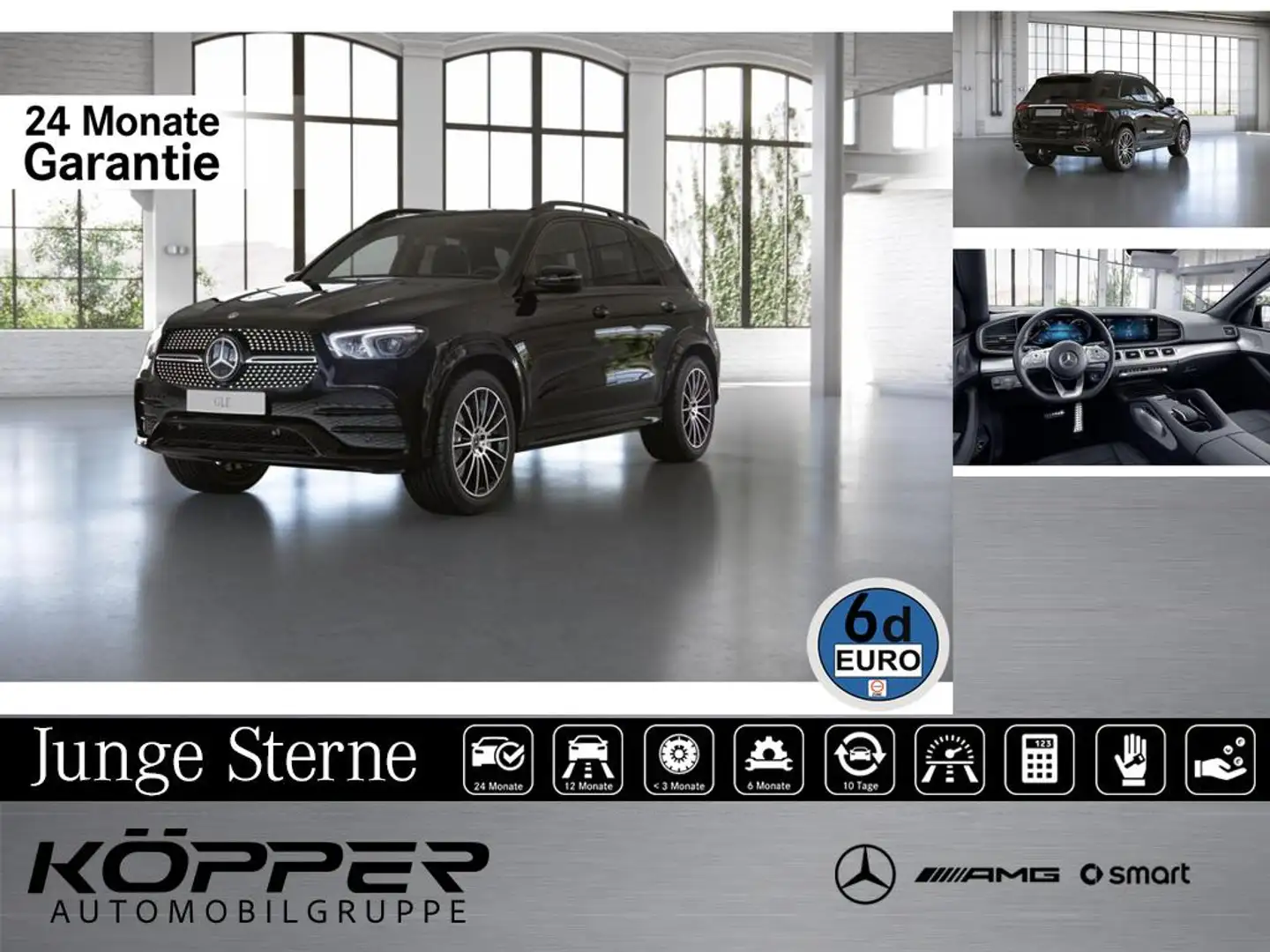 Mercedes-Benz GLE 350 de AMG 4M AHK Black Night Pano Kamera Negro - 1