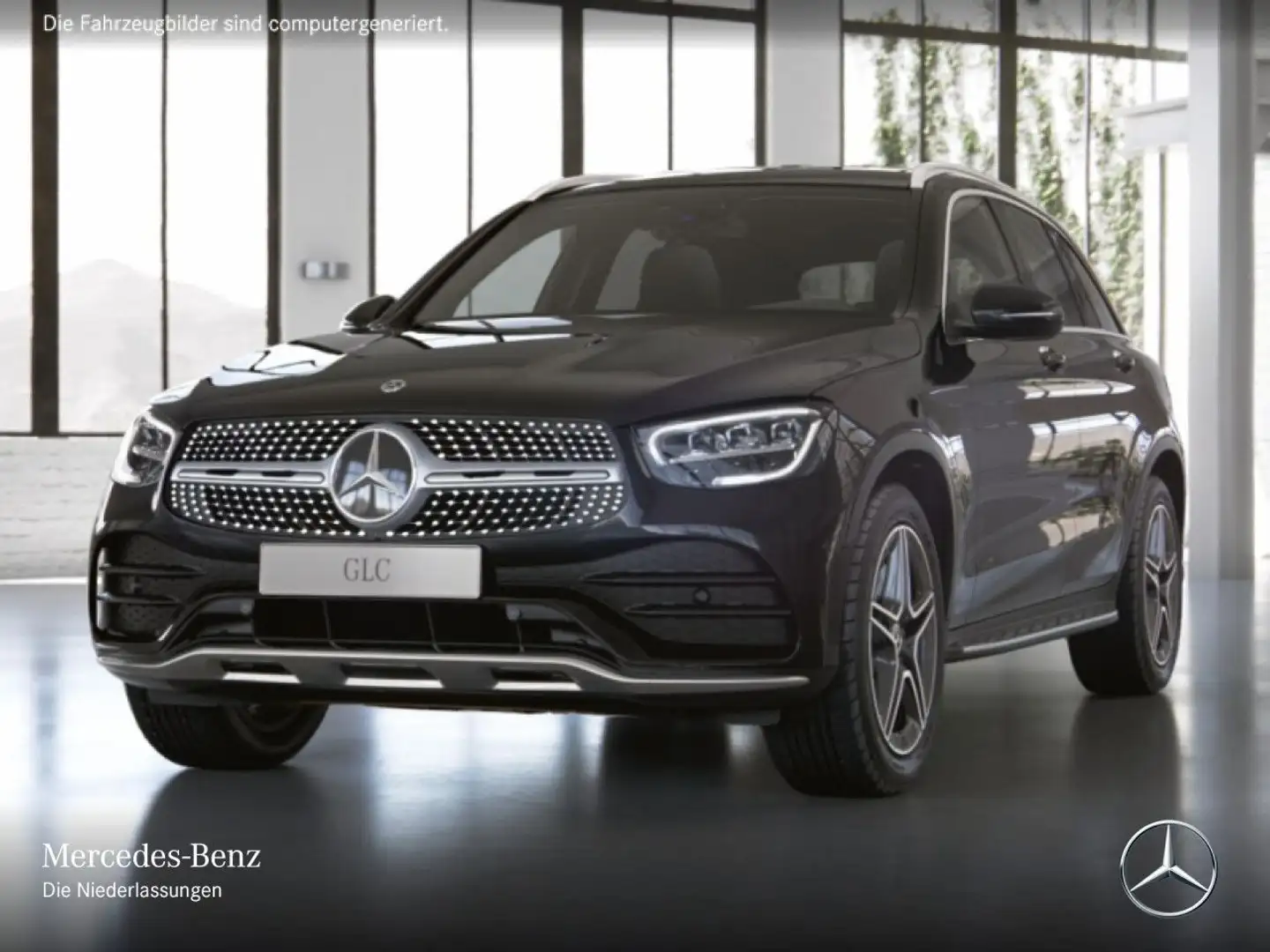 Mercedes-Benz GLC 300 d 4M AMG+AHK+LED+BURMESTER+KAMERA+HUD+9G Schwarz - 2