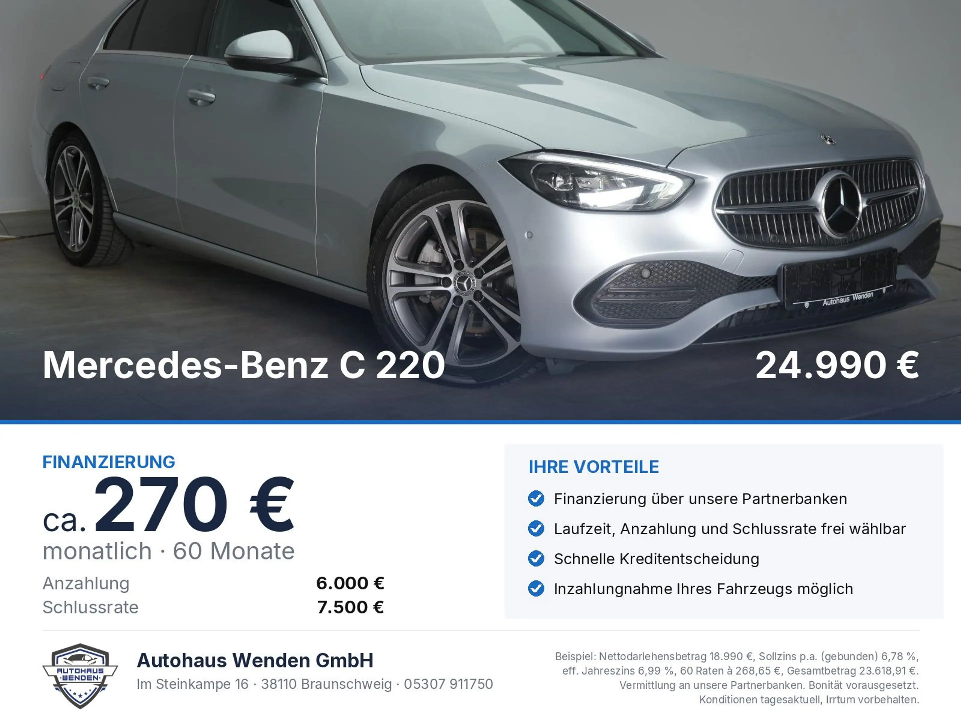 Mercedes-Benz C 220 d 9G-Tronic Distronic/Kamera/HUD/Virtual/L