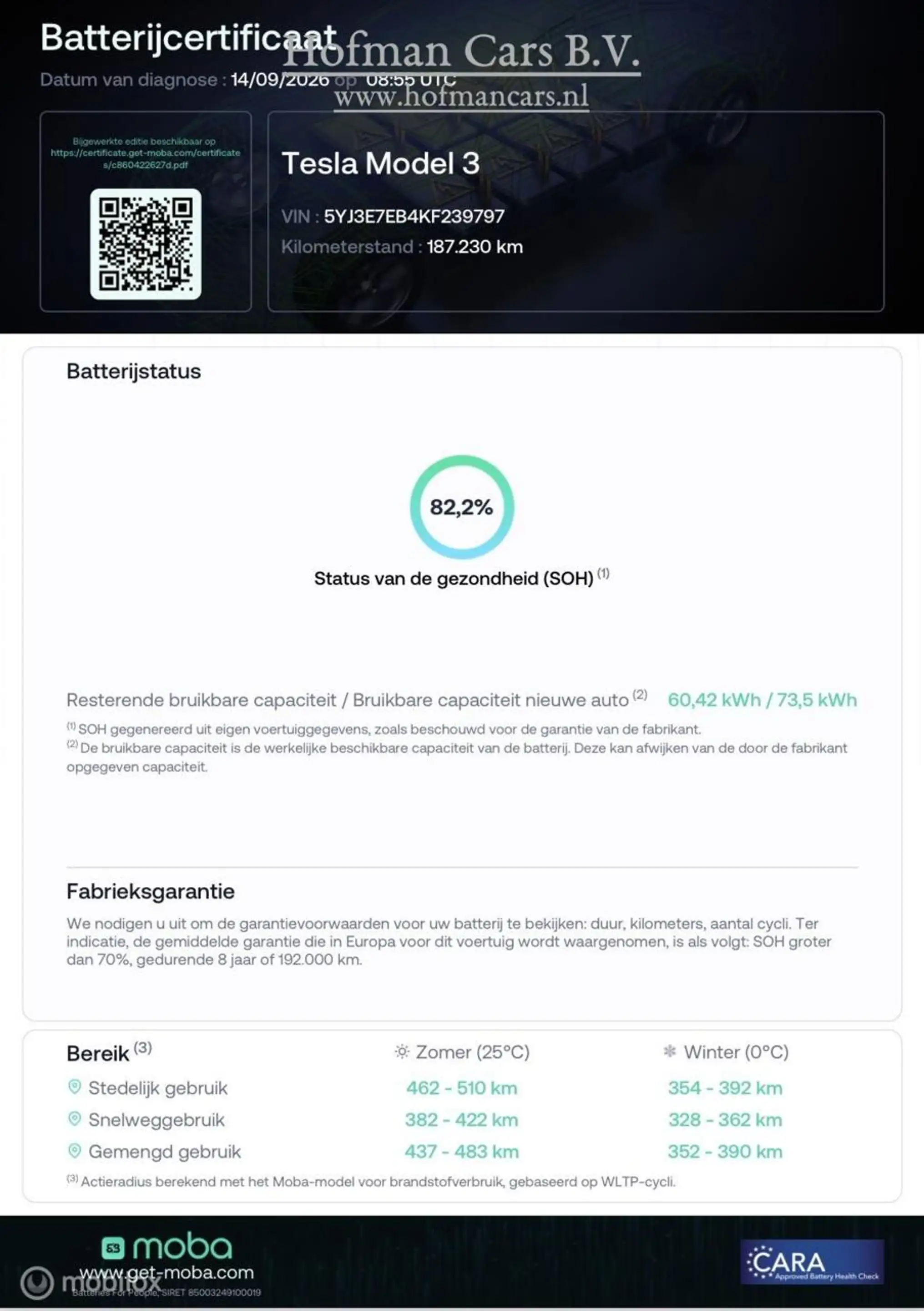 Tesla Model 3 Long Range AWD | 75 kWh | SOH 82% | MOBA | Autopil — photo 2