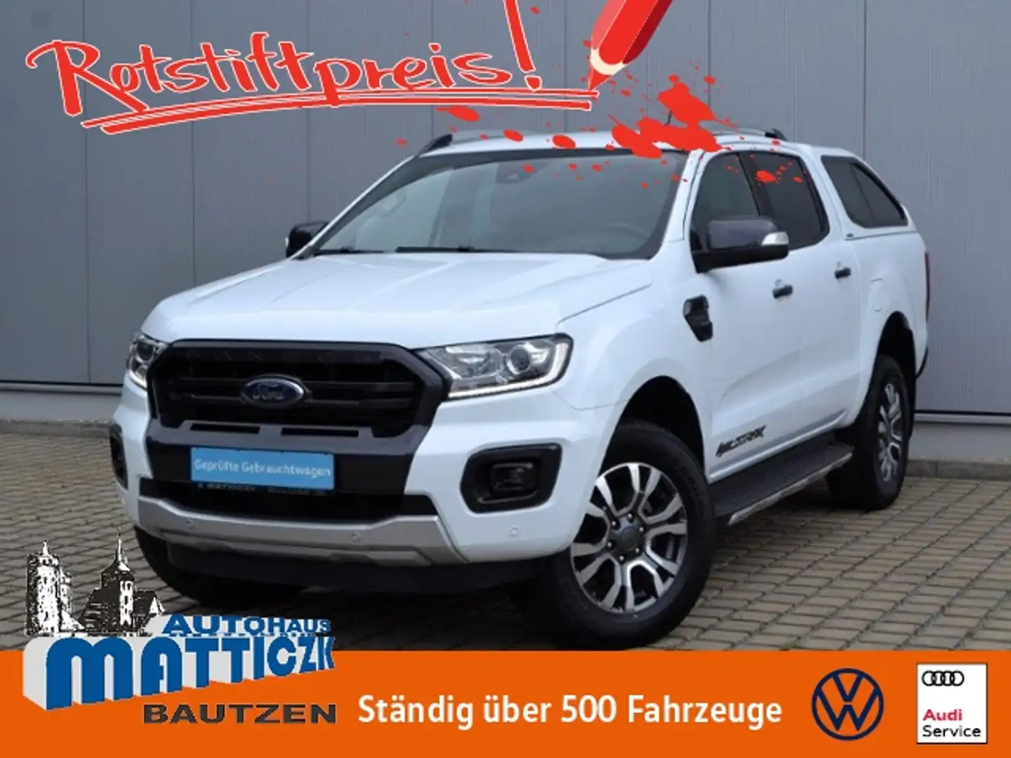 Ford Ranger 2.0 TDCi 4x4 DK Panther Wildtrak AHK/HARDTOP/XENO Weiß - 1