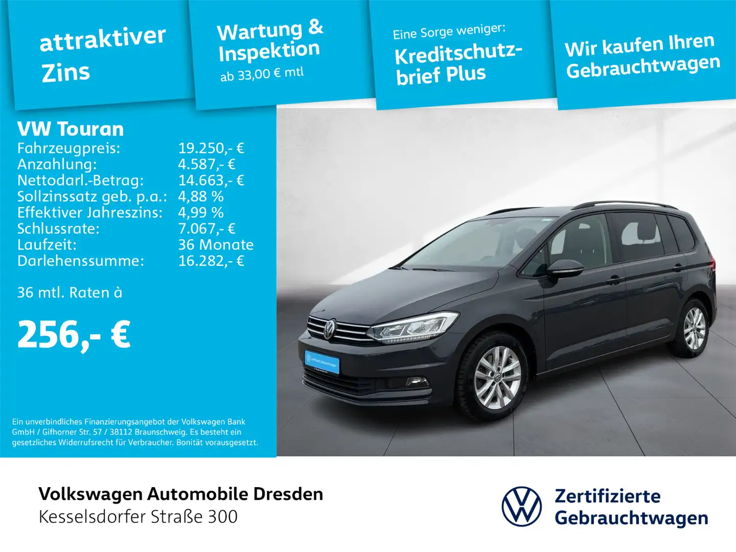 Volkswagen Touran 1.4 TSI Comfortline AHZV LED Lane Assist Grijs - 1