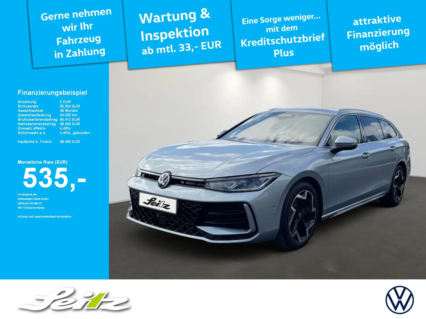 Volkswagen Passat Variant 2.0 TDI 4-Motion DSG R-Line UPE 70.300.00€ *AHK*HE Zilver - 1