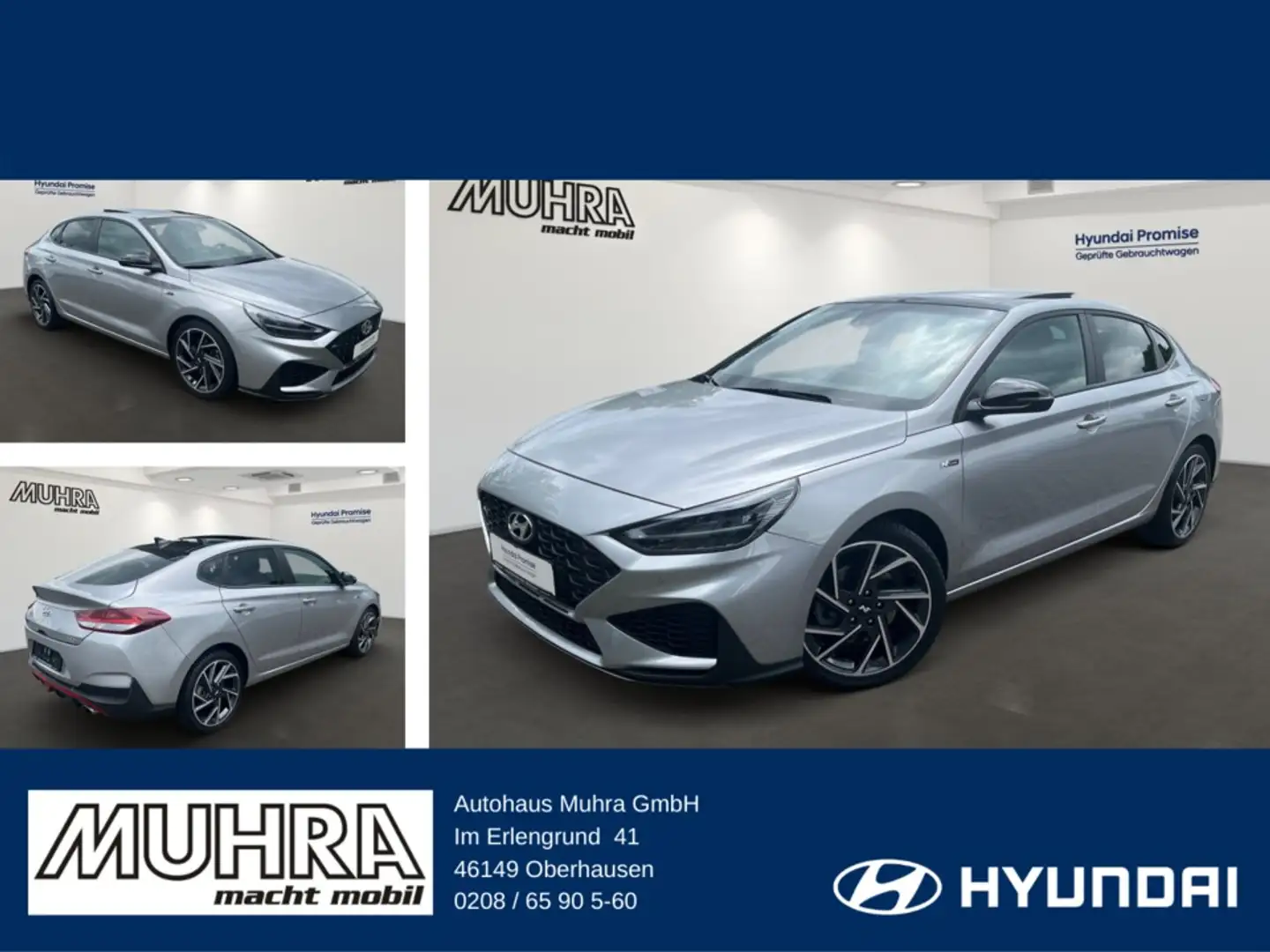 Hyundai i30 Fastback 1.5 T-GDI 48V N LINE GLASDACH 18"LM Argent - 1