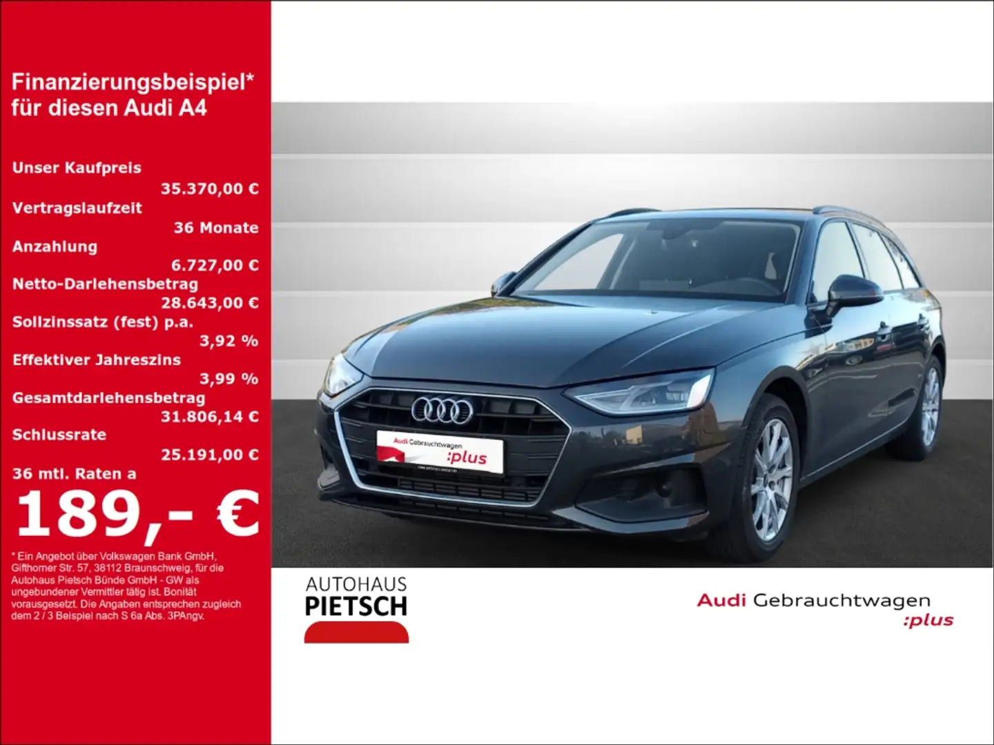Audi A4 Avant 40 TFSI ACC Totwinkel Navi Kamera Gris - 1
