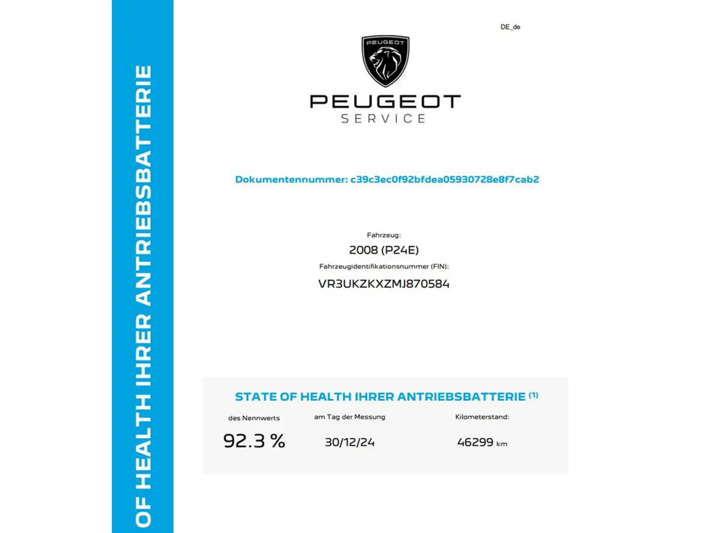 Peugeot e-2008 Alb - 2