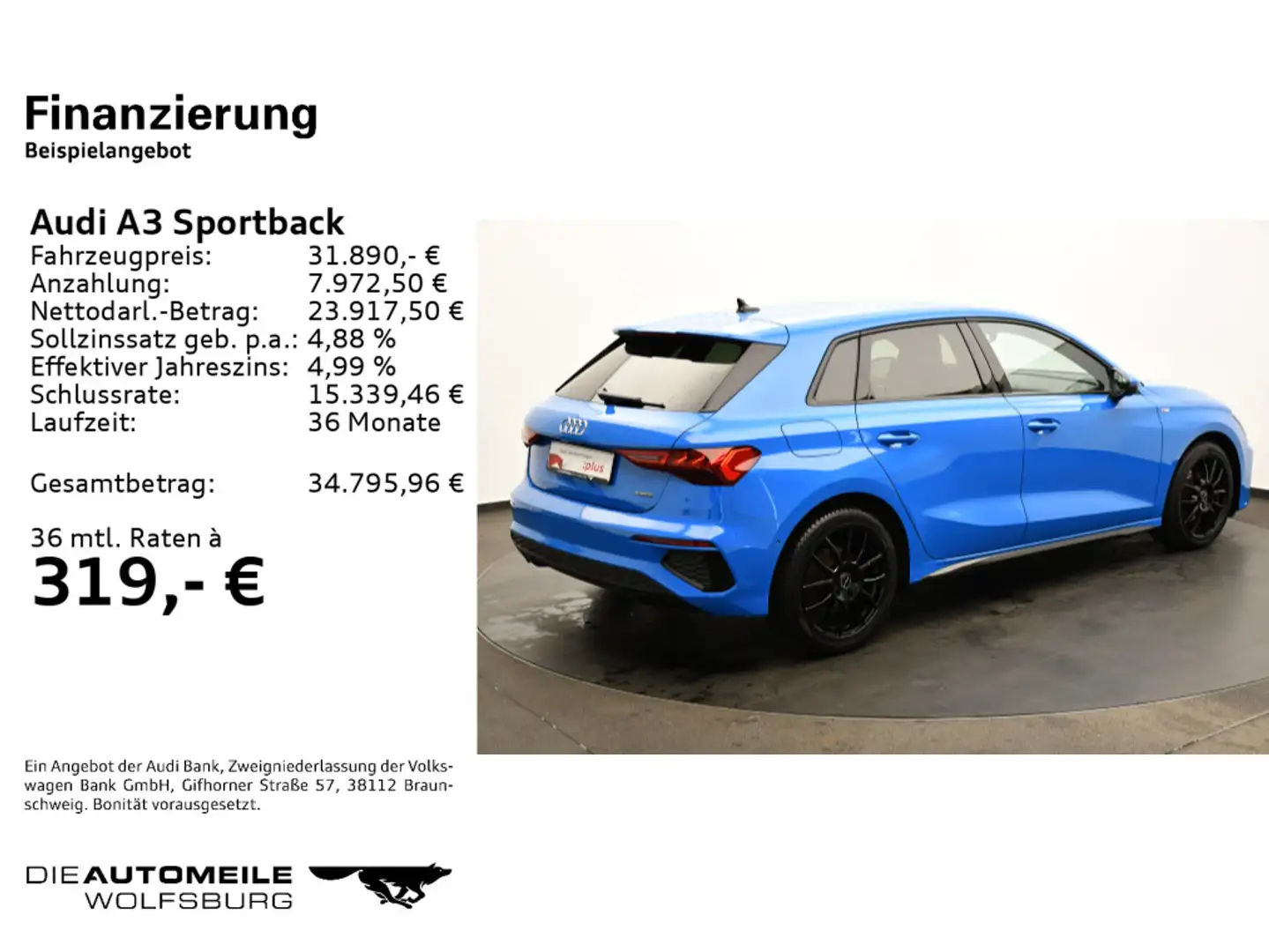 Audi A3 40 TFSI S-tronic quattro LED/Rückka Blu/Azzurro - 2